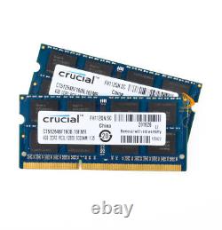 10PCS For Crucial 4GB 2RX8 PC3L-12800S DDR3 1600Mhz 204Pin Laptop Memory RAM @dd