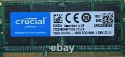 16GB (1X16GB) Laptop CRUCIAL Memory Ram DDR3L 1600mhz PC3-12800S 204PIN soDIMM