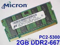 2GB DDR2-667 PC2-5300 200pin MICRON LAPTOP NOTEBOOK SODIMM RAM MEMORY SPEICHER