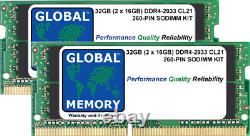 32GB (2 x 16GB) DDR4 2933MHz PC4-23400 260-PIN SODIMM MEMORY RAM KIT FOR LAPTOPS