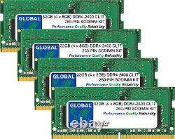 32GB (4 x 8GB) DDR4 2400MHz PC4-19200 260-PIN SODIMM MEMORY RAM KIT FOR LAPTOPS