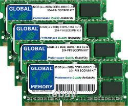 32GB (4x8GB) DDR3 1866MHz PC3-14900 204-PIN SODIMM MEMORY RAM KIT FOR LAPTOPS