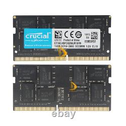 32GB Crucial 2x16GB 2RX8 DDR4-2666V PC4-21300 1.2V SO-DIMM Laptop Memory RAM &FF