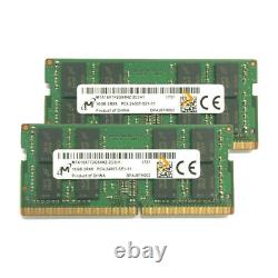 32GB Micron Kits 2X 16GB 2RX8 DDR4-2400T PC4-19200S SO-DIMM Laptop Memory RAM #R