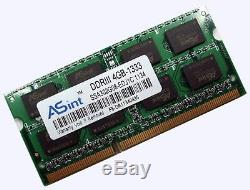 4GB DDR3-1333 PC3-10600 1333MHz ASINT LAPTOP MEMORY SODIMM RAM ARBEITSSPEICHER