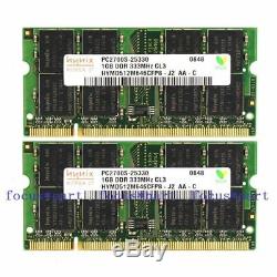 50pcs Lot Hynix 1GB PC2700 PC2700S DDR1 333Mhz 200-pin Laptop Memory 2.5v RAM