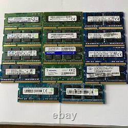 56GB JOBLOT OF 14 X 4GB DDR3 PC3 PC3L STICKS Laptop SODIMM RAM Memory 204-Pin