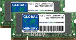 8GB (2 x 4GB) DDR2 667MHz PC2-5300/800MHz PC2-6400 200-PIN SODIMM LAPTOP RAM KIT