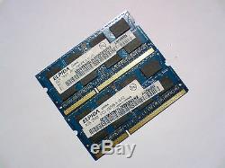 8GB 2x 4GB DDR3 1333 Mhz PC3-10600S 1333Mhz 1066 ELPIDA LAPTOP SODIMM RAM MEMORY