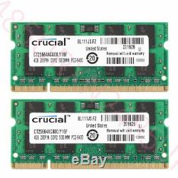 8GB 2x 4GB PC2-6400 DDR2-800MHz 200Pin SODIMM Notebook Memory RAM For Crucial UK