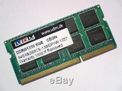 8GB DDR3-1333 PC3-10600 1333Mhz UDM 1.5V LAPTOP RAM MEMORY