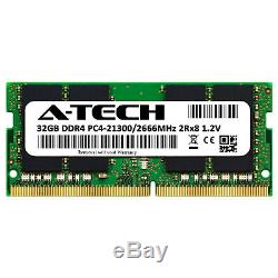 A-Tech 32GB DDR4 2666 MHz PC4-21300 Laptop SODIMM 260-Pin 2Rx8 Memory RAM 1x 32G