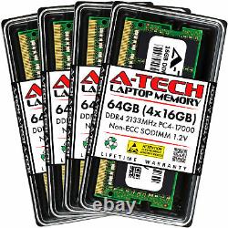 A-Tech 64GB Kit 4x 16GB PC4-17000 Laptop SODIMM DDR4 2133 MHz Non-ECC Memory RAM