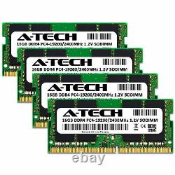 A-Tech 64GB Kit 4x 16GB PC4-19200 Laptop SODIMM DDR4 2400 MHz Non-ECC Memory RAM