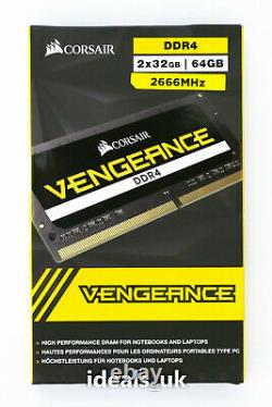 Corsair Vengeance 64GB (32GB x 2) DDR4 PC4-21300 2666MHz SODIMM Laptop RAM