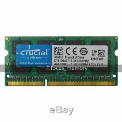 Crucial 10X4GB PC3L-12800S DDR3L-1600MHZ 204pin Sodimm Laptop Memory Ram 1.35v