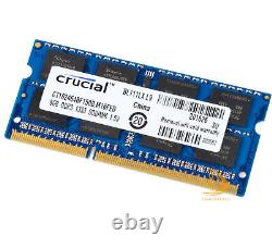 Crucial 10x 8GB 2Rx8 PC3-10600S DDR3-1333Mhz SODIMM Laptop Memory RAM 1.5V @dd