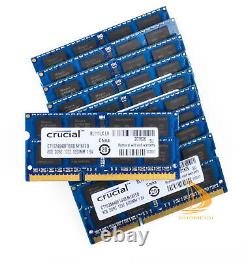 Crucial 10x 8GB 2Rx8 PC3-10600S DDR3-1333Mhz SODIMM Laptop Memory RAM 1.5V @dd