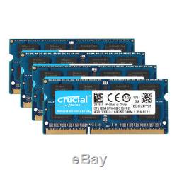 Crucial 16GB 8GB 4GB PC3L 12800 DDR3 1600MHz Laptop Memory RAM SO-DIMM 1.35V Lot