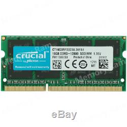 Crucial 16GB PC3L-12800S DDR3-1600MHZ 1.35V 204Pin SO-DIMM Laptop Memory Ram