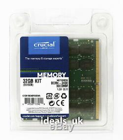 Crucial 32GB (16GB x 2) DDR4 2400MHz SODIMM (CT2K16G4SFD824A) Laptop RAM Memory