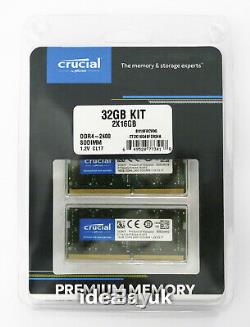 Crucial 32GB (16GB x 2) DDR4 PC4-19200 SODIMM (CT2K16G4SFD824A) Laptop RAM