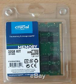 Crucial 32GB (16GB x 2) DDR4 PC4-19200 SODIMM CT2K16G4SFD824A Laptop RAM Memory