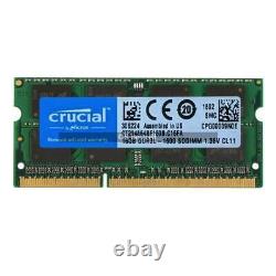 Crucial 32GB 2X16GB PC3L-12800S DDR3L 1600 MHz 204PIN SODIMM Laptop Memory Ram
