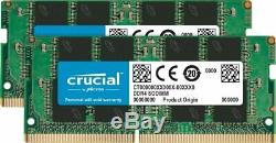 Crucial 32GB Kit (16GB x 2) DDR4 2666MT/s SODIMM PC4 CT2K16G4SFD8266 Laptop RAM