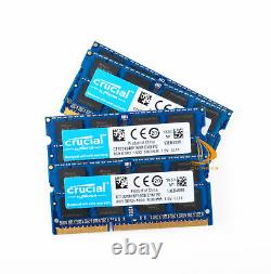 Crucial 4x 8GB 2Rx8 PC3-12800S DDR3-1600Mhz SODIMM Laptop Memory RAM 204Pin @DD