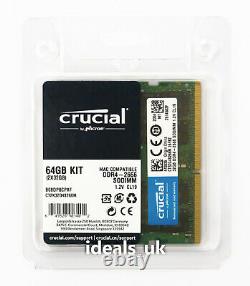 Crucial 64GB (32GB x 2) DDR4 2666MHz SODIMM (CT2K32G4S266M) PC/Mac Laptop RAM