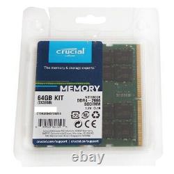 Crucial 64GB KIT 2x 32GB 2666MHz PC4-21300 RAM CT2K32G4SFD8266 Laptop Memory New