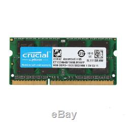 Crucial 8GB 16GB Laptop Notebook Memory Ram DDR3 PC3 12800 1600MHz 204pin LOT