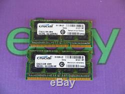 Crucial 8GB (2 x 4GB) PC3L 10600 1333 DDR3L Sodimm Laptop RAM Memory 204 pin
