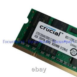 Crucial 8GB 2X 4GB DDR2 PC2-6400 800MHZ 200pin Laptop Memory Sodimm Ram Non-ECC