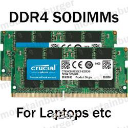 Crucial DDR4 Laptop SODIMM 32GB 16GB x 2 1.2V 2666 CL19 Dual Rank Memory RAM