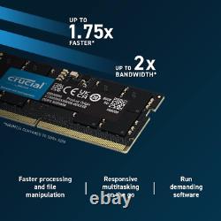 Crucial RAM 16GB DDR5 5600MHz or 5200MHz or 4800MHz Laptop Memory CT16G56C46S5