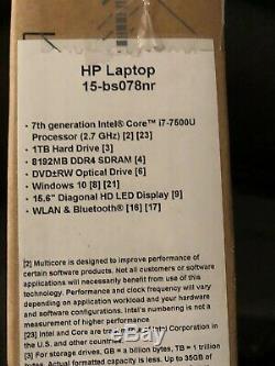 HP 15-BS078NR i7-7500U Laptop with 8GB RAM & 1TB HDD Memory in Free Shipping