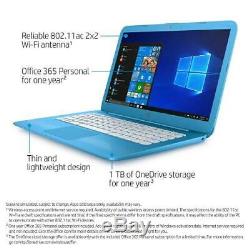 HP Stream 14 Laptop Intel Celeron N3060 4GB RAM 32FB Flash Memory Aqua Blue