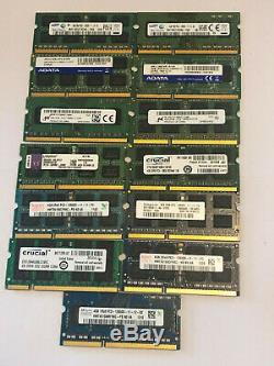 JOBLOT OF 13 X 4GB DDR3 PC3 PC3L STICKS Laptop SODIMM RAM Memory 204-Pin