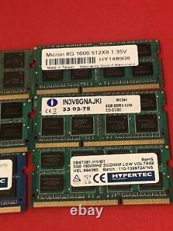 Joblot 6x 8Gb Laptop /PC ram DDR3 1600 Mixed Brands All Tested Works Fine