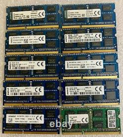 LOT OF 10 KINGSTON 8GB DDR3 Laptop Ram Memory 2Rx8 PC3L-12800S (ALL TESTED)