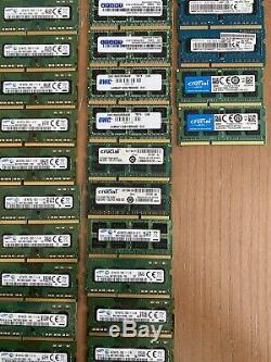 LOT Of 42 4GB DDR3 Mixed Brands 1600MHz PC3L-12800S Laptop SODIMM Memory RAM