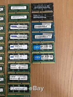 LOT Of 42 4GB DDR3 Mixed Brands 1600MHz PC3L-12800S Laptop SODIMM Memory RAM