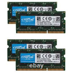 Lot Crucial 4GB 8GB 16GB PC3L 12800 2RX8 DDR3L 1600MHz Laptop Memory RAM SO-DIMM