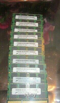Lot of 10 Micron 8Gb DDR3 2Rx8 PC3L-12800S Laptop RAM Memory