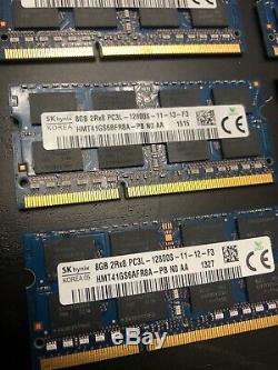 Lot of 10 SK Hynix 8GB 2Rx8 DDR3 PC3L-12800S SODIMM Laptop Memory RAM Samsung