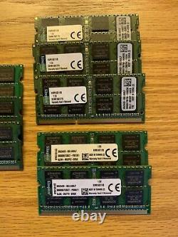 Lot of (14) 8GB Kingston PC3-12800S DDR3-1600 Laptop SODIMM RAM Memory 1.5V