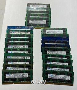 Lot of 25 4GB PC3-10600/12800 DDR3 Laptop Memory Ram Mixed Brands/Mixed Speeds