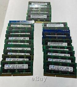 Lot of 25 4GB PC3-10600/12800 DDR3 Laptop Memory Ram Mixed Brands/Mixed Speeds